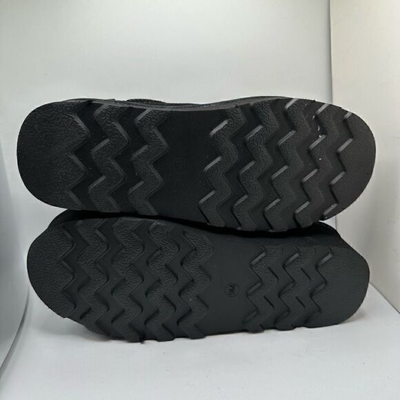 CUSHIONAIRE Women's Genuine Suede Cozy Mule Platform +Memory Foam 9 BLACK - Picture 5 of 7